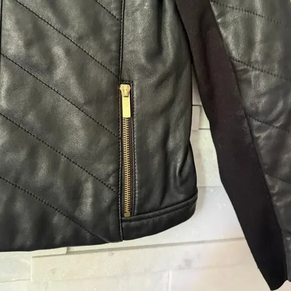 BADGELY MISCHKA Eloise Quilted Leather Jacket L Goth Grunge Dark Romance - Picture 5 of 8